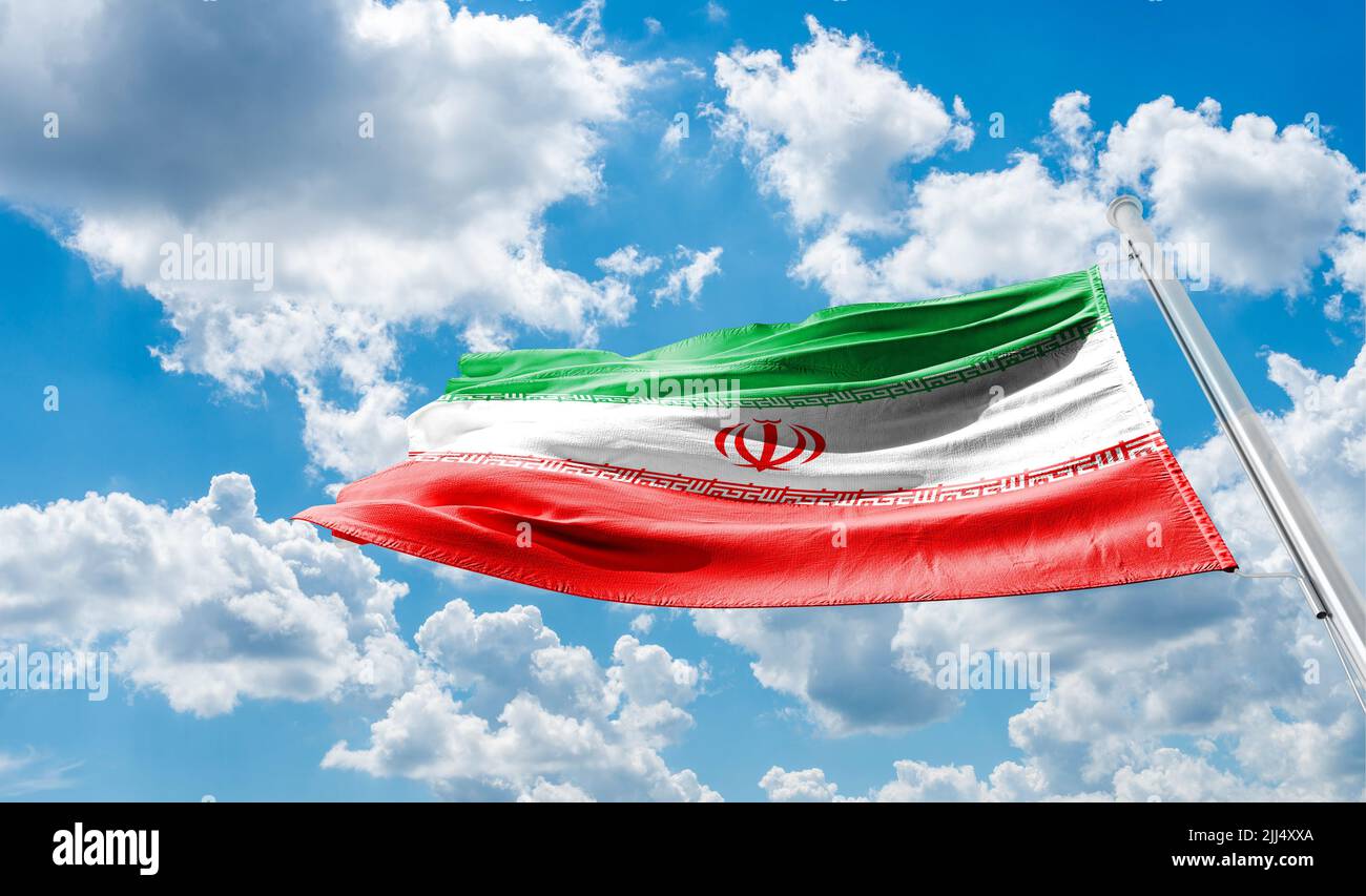 The flag of Iran Islamic Republic of Iran Stock Photo