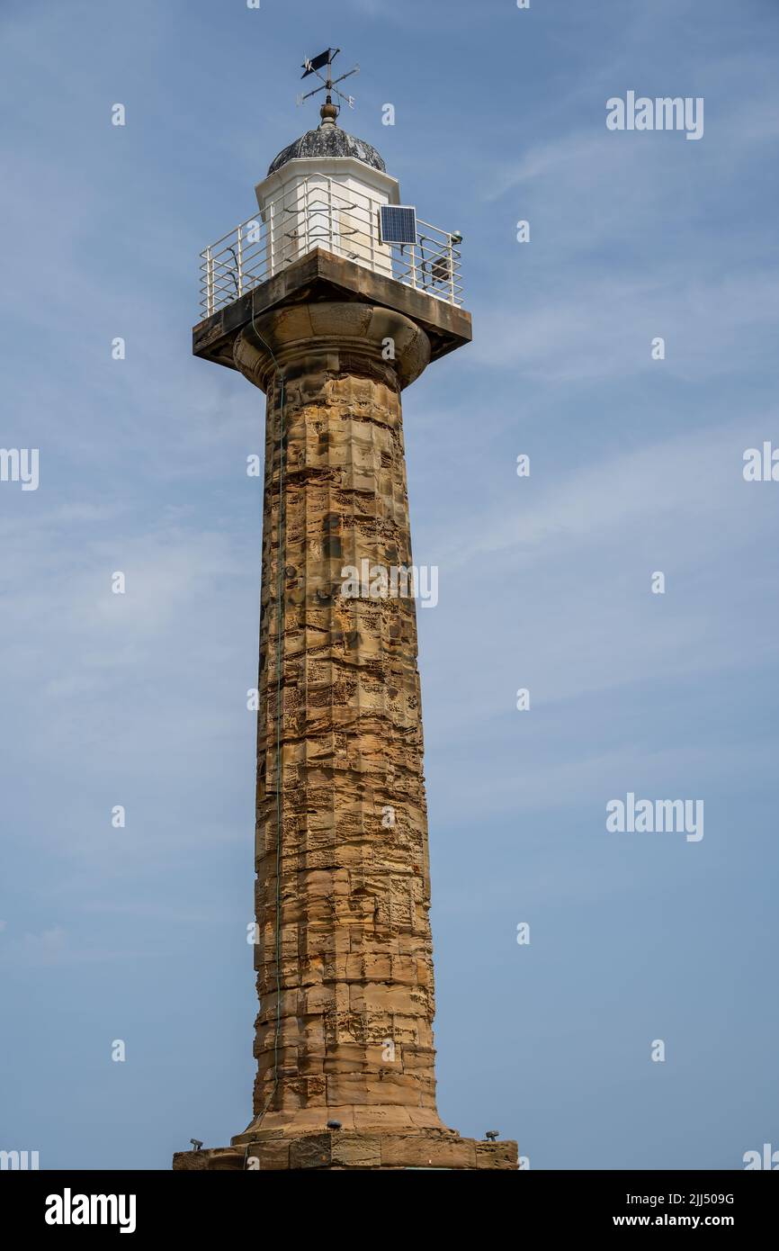 WHITBY,  NORTH YORKSHIRE, UK - JULY 19: Lookout tower at the harbour entrance in Whitby, North Yorkshire on July 19, 2022 Stock Photo