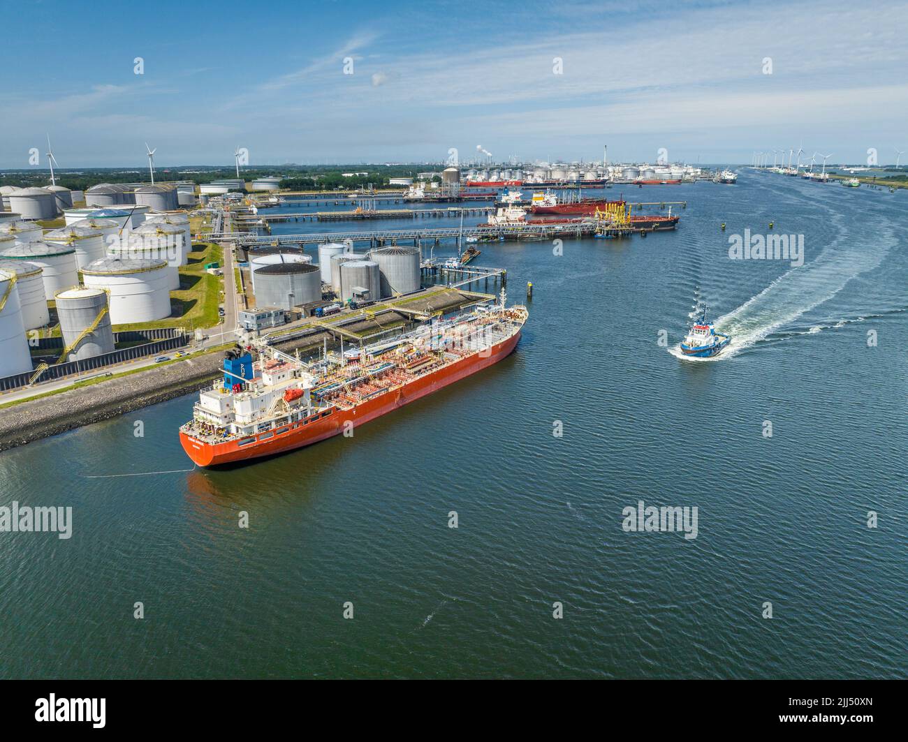 Crude Oil Tankers Unloading Cargo at a Refinery Depot Stock Photo Alamy