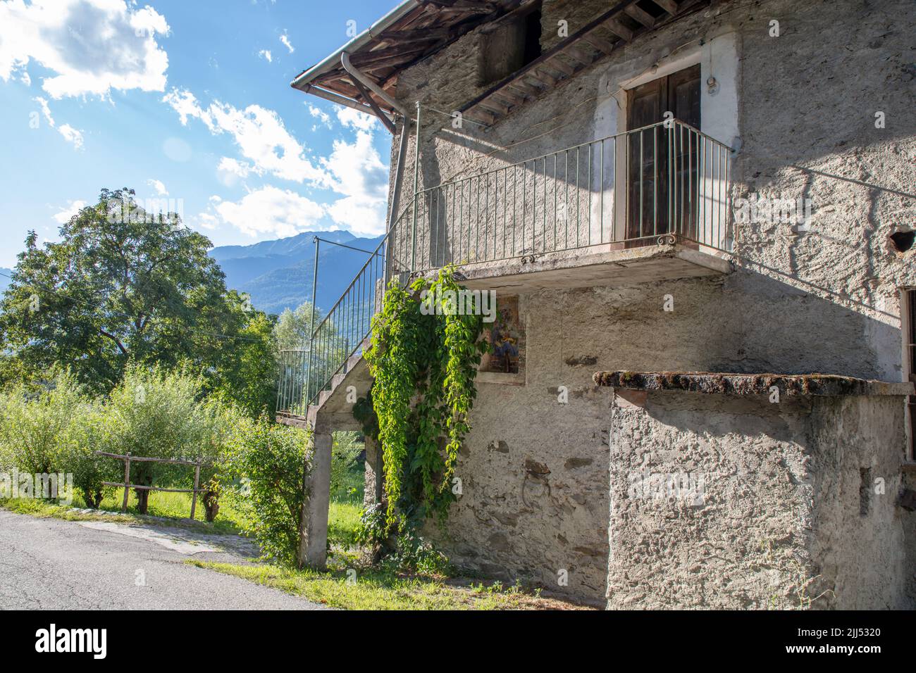 beautiful old houses, Albosaggia, SO, Valtellina, Italy, Europe Stock Photo