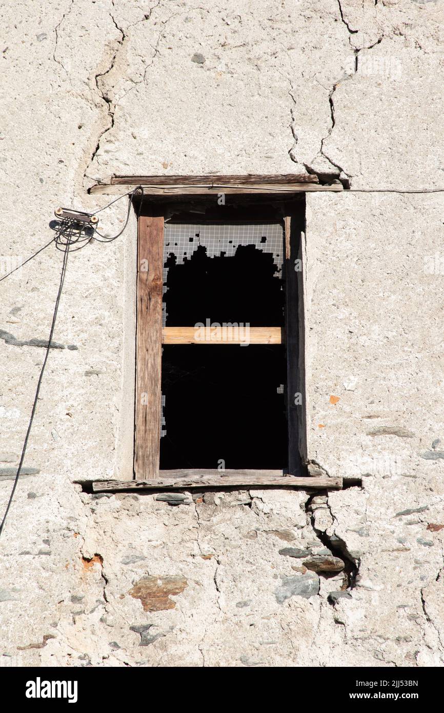 old windows, Albosaggia, SO, Valtellina, Italy, Europe Stock Photo