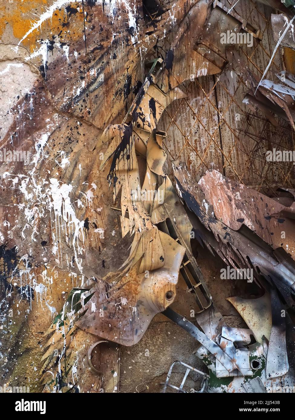 Half rabbit sculpture by Bordalo II in Gaia near Porto, Portugal Stock