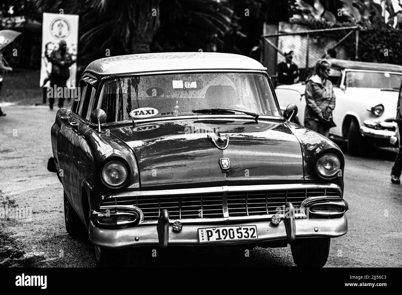 Classic American car used as private taxi in Havana, Cuba, 2022 Stock