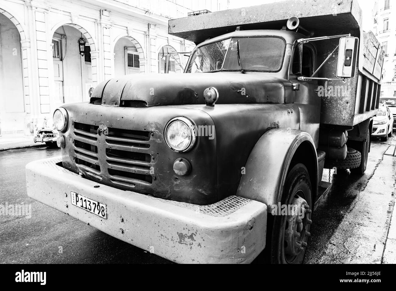 Classic American car used as private taxi in Havana, Cuba, 2022 Stock
