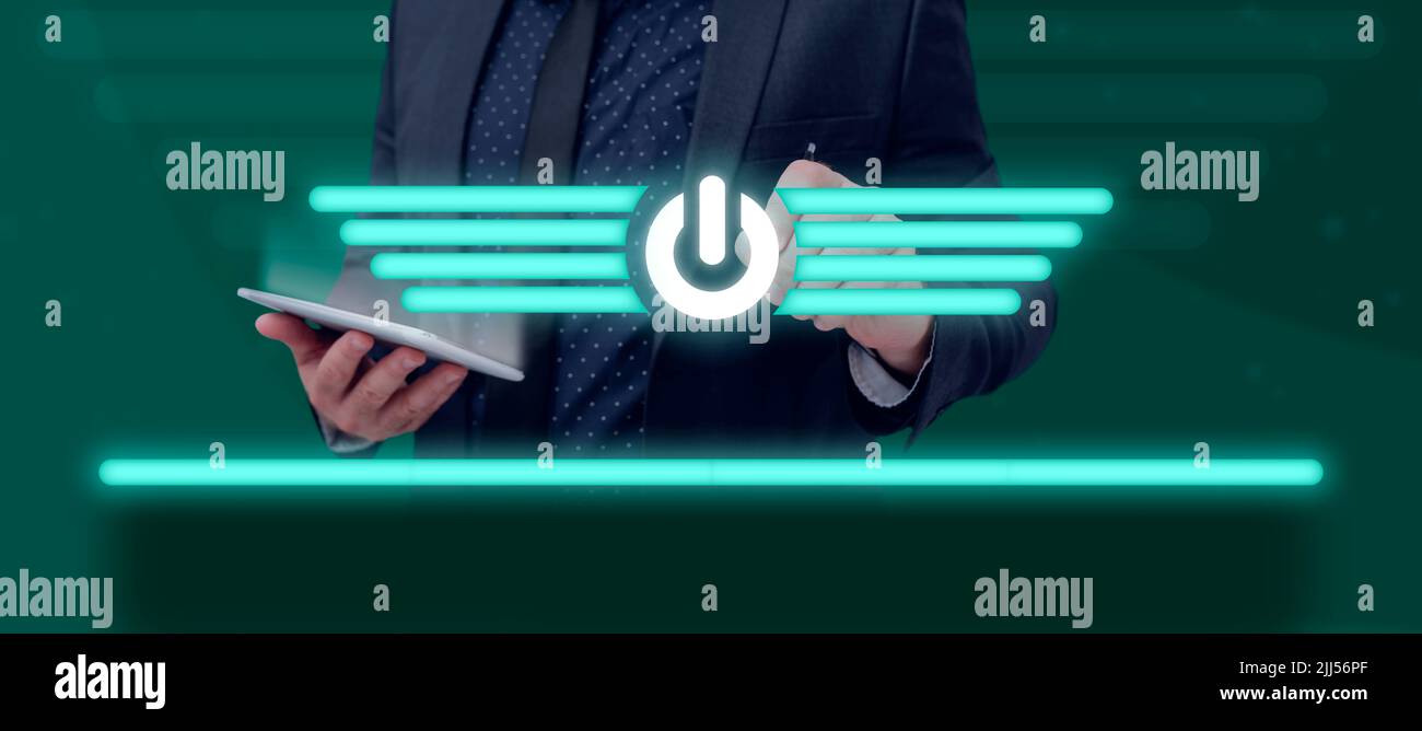 Male Professional Holding Tablet And Pen Pointing On Digital Power ...