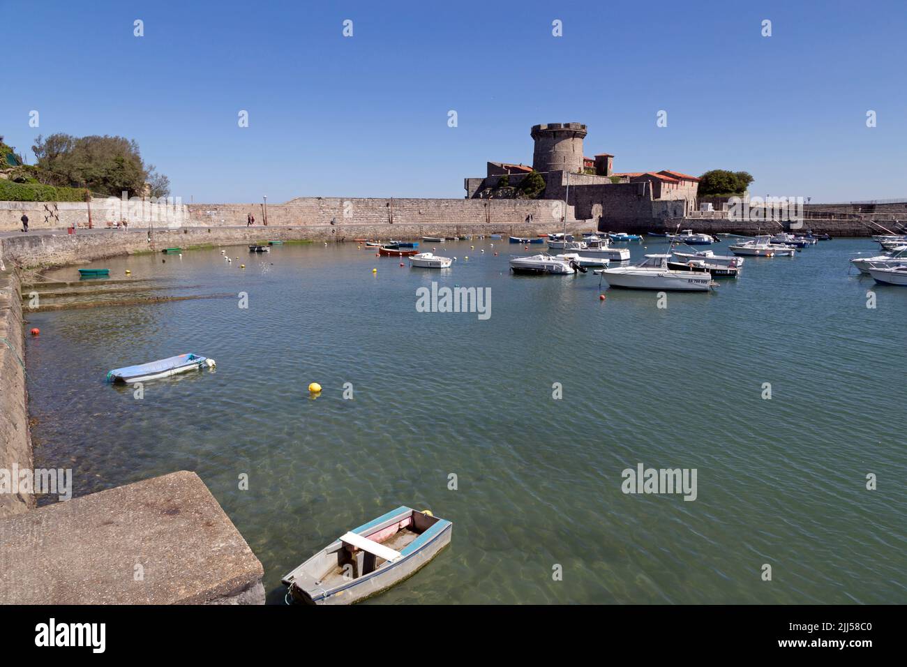 The Port de Plaisance and the Fort of Socoa. Ciboure, Pyrenees-Atlantiques, France Stock Photo