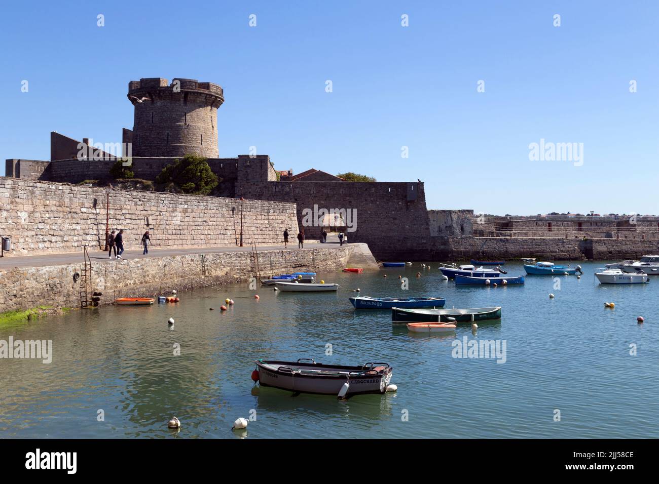 The Port de Plaisance and the Fort of Socoa. Ciboure, Pyrenees-Atlantiques, France Stock Photo