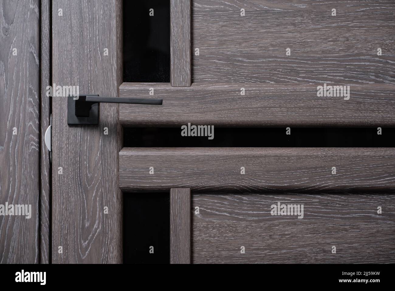 modern and secured metal closed door handle detail Stock Photo Alamy