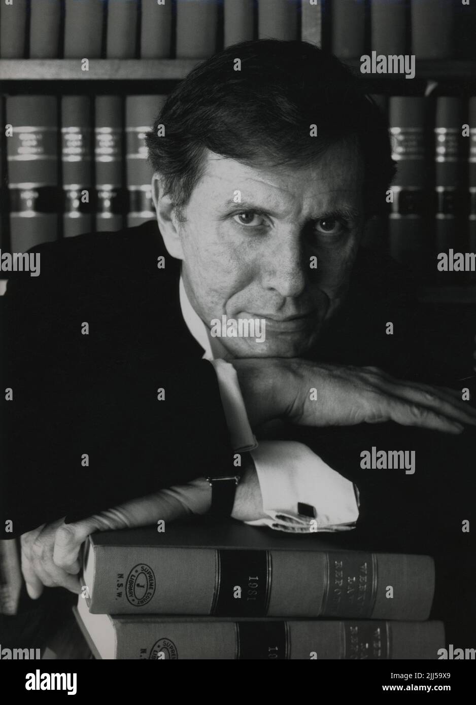 Australian judge Justice the honourable Michael Kirby AC CMG photographed in his Sydney chambers circa 1988 Stock Photo