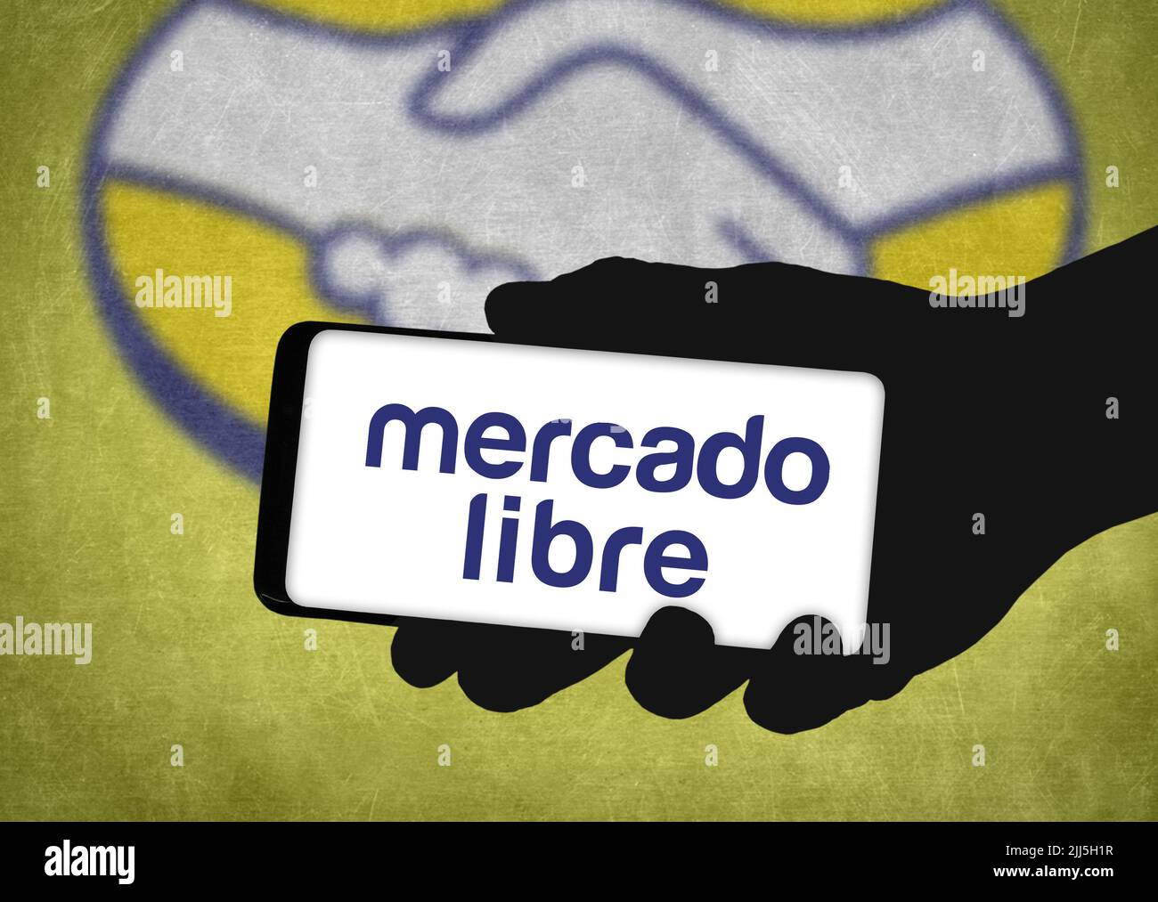 Mercado Libre company logo on mobile device Stock Photo