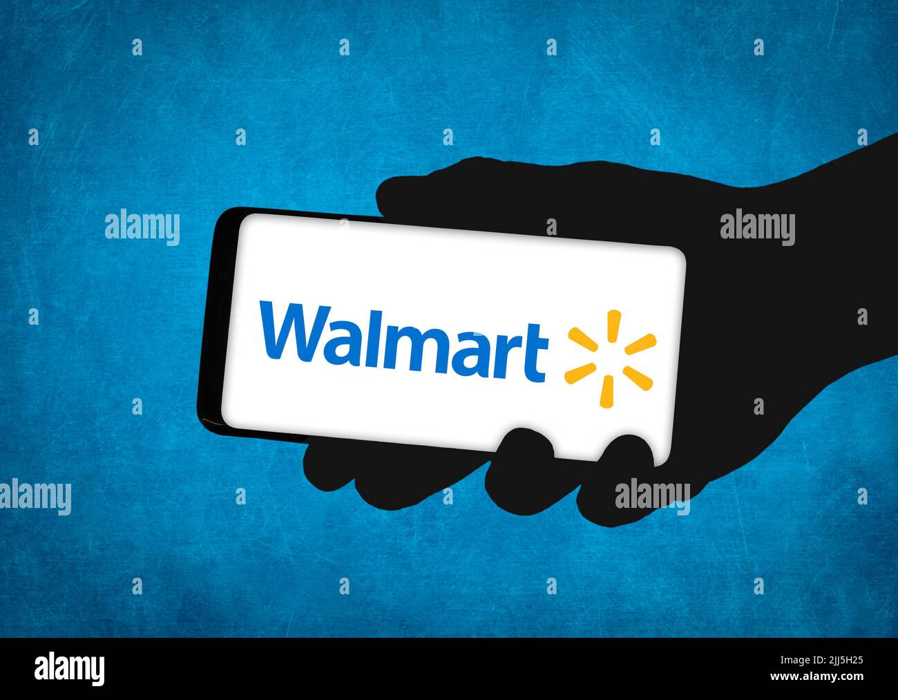 Walmart company logo on mobile device Stock Photo