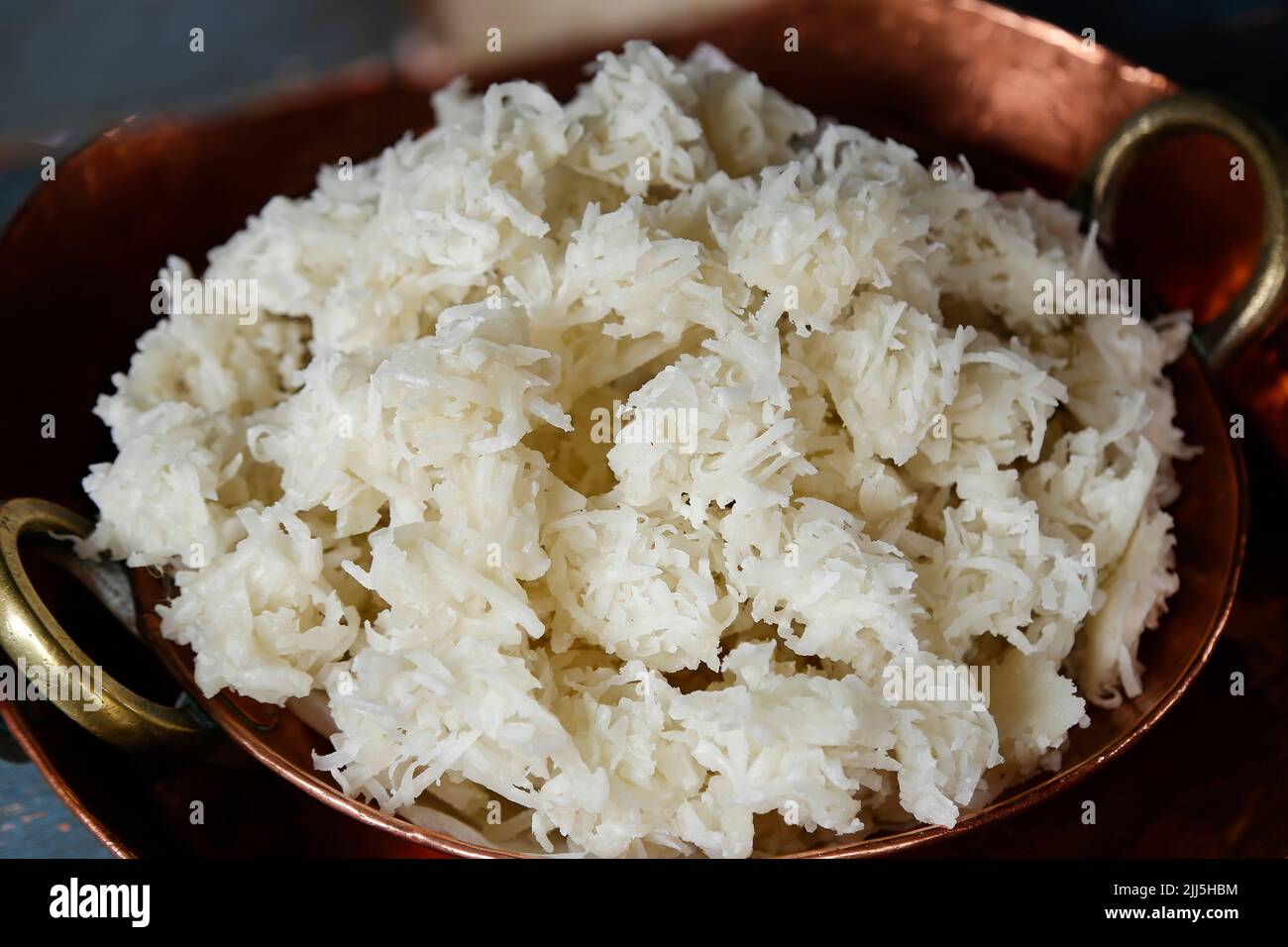 several traditional white cocada - coconut candy - mother's coconut cookies Stock Photo