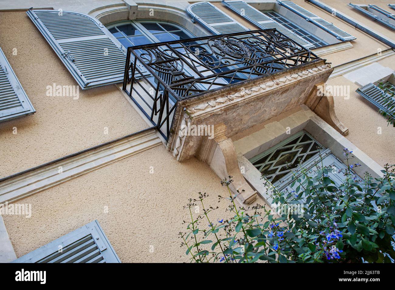 Facade of a classic French mansion in Loire Valley Stock Photo