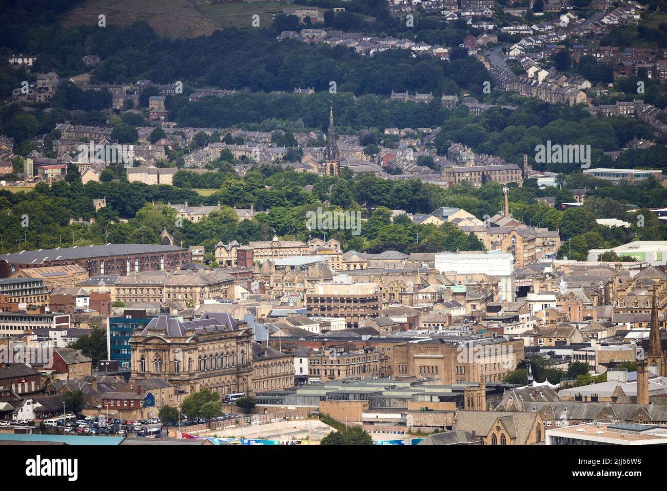 Huddersfield skyline view from Castle Hill Stock Photo