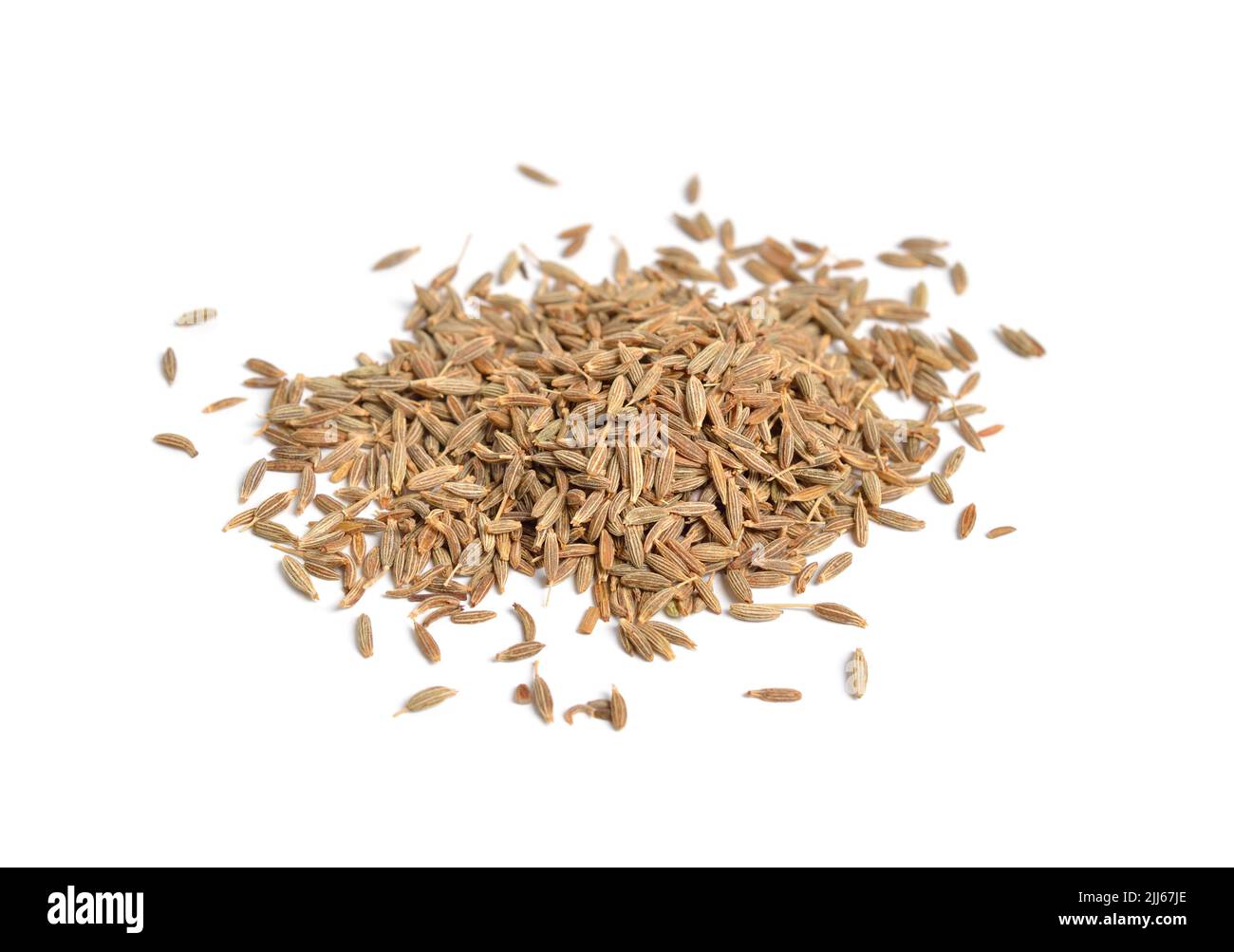 Cumin or zira seed. Isolated on white background. Stock Photo