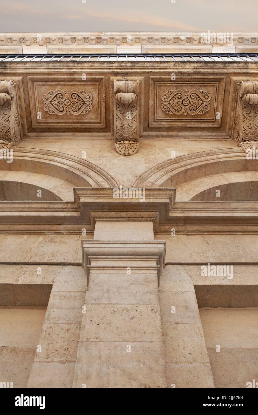 Stone facade of a typical mansion Stock Photo