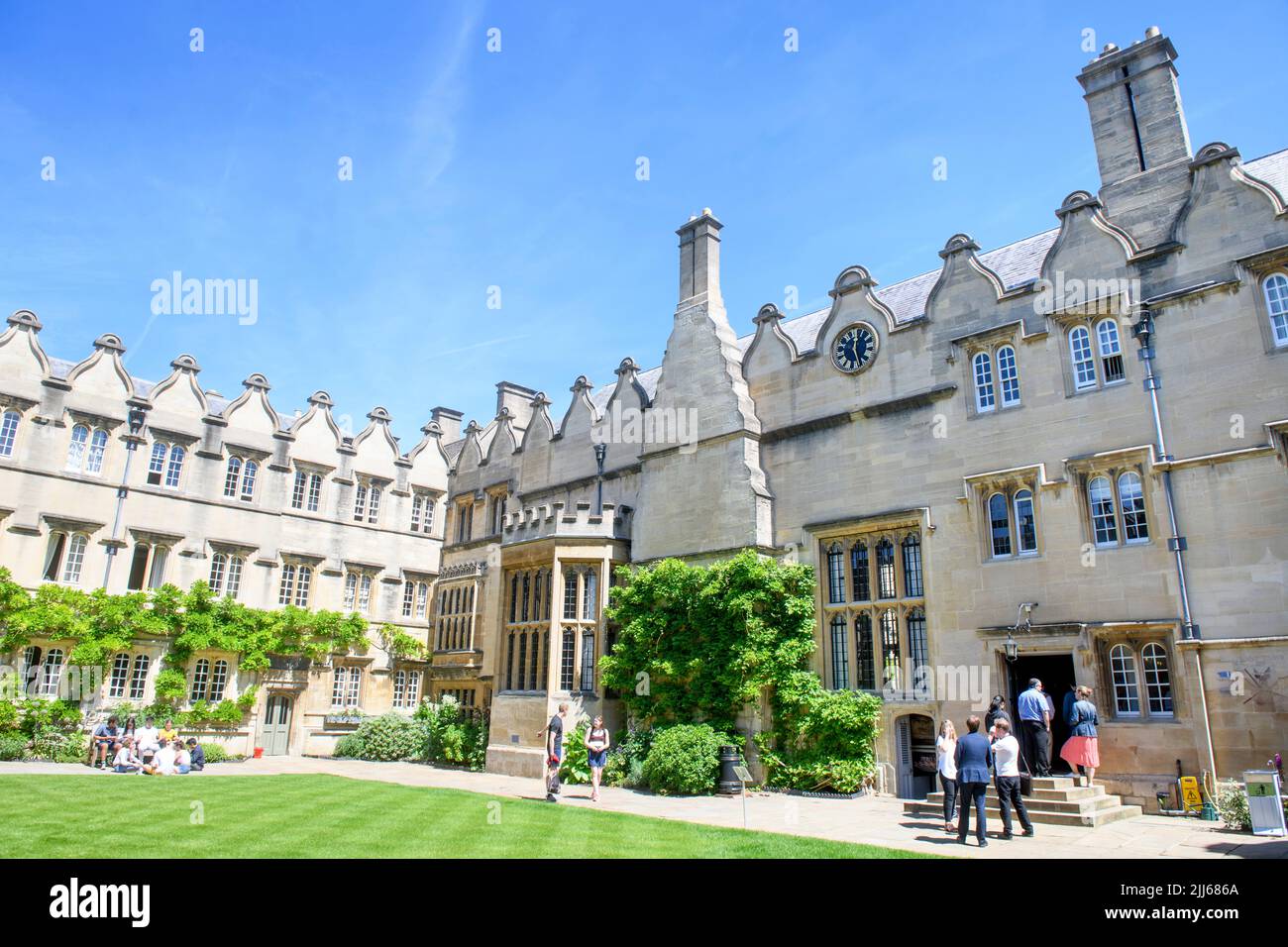 The Inner Quadrangle at Jesus College, Oxford. Stock Photo