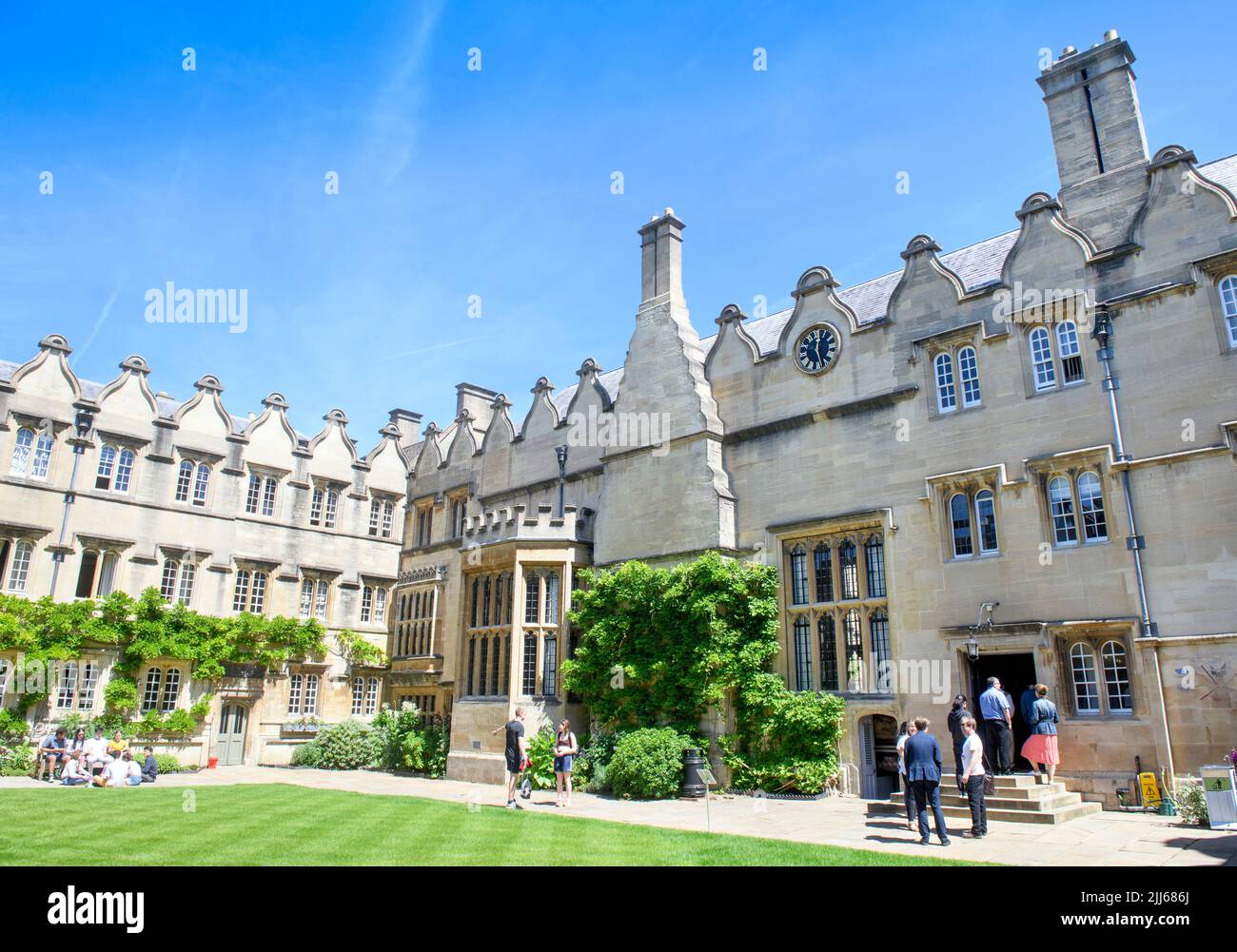 The Inner Quadrangle at Jesus College, Oxford. Stock Photo