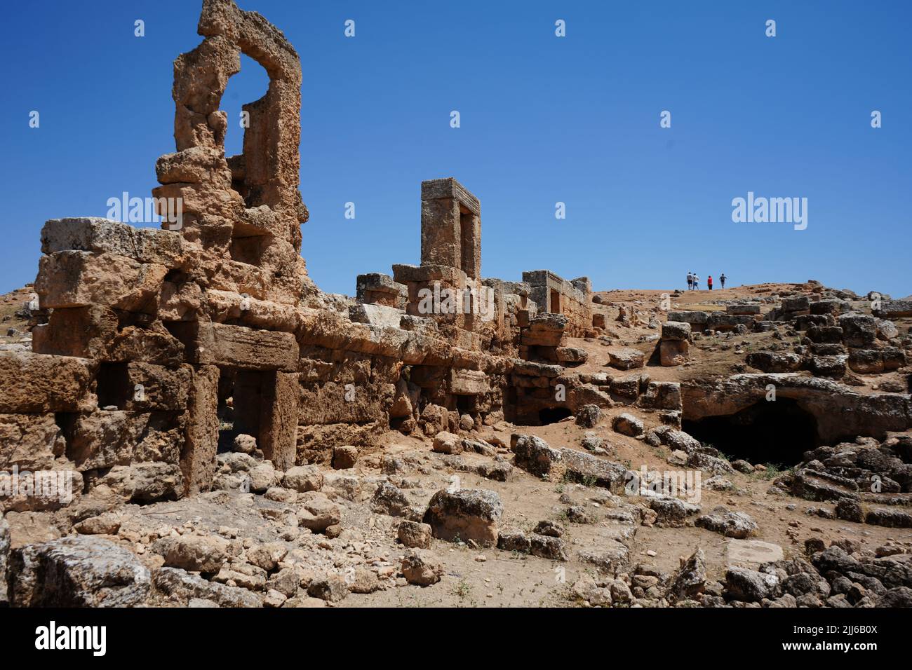 Soayip Sehri Archaeological Site. The summer blue sky in Turkey Stock Photo