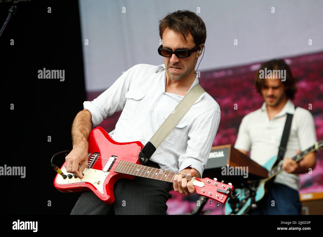 Justin Hayward-Young lead singer of The Vaccines Stock Photo