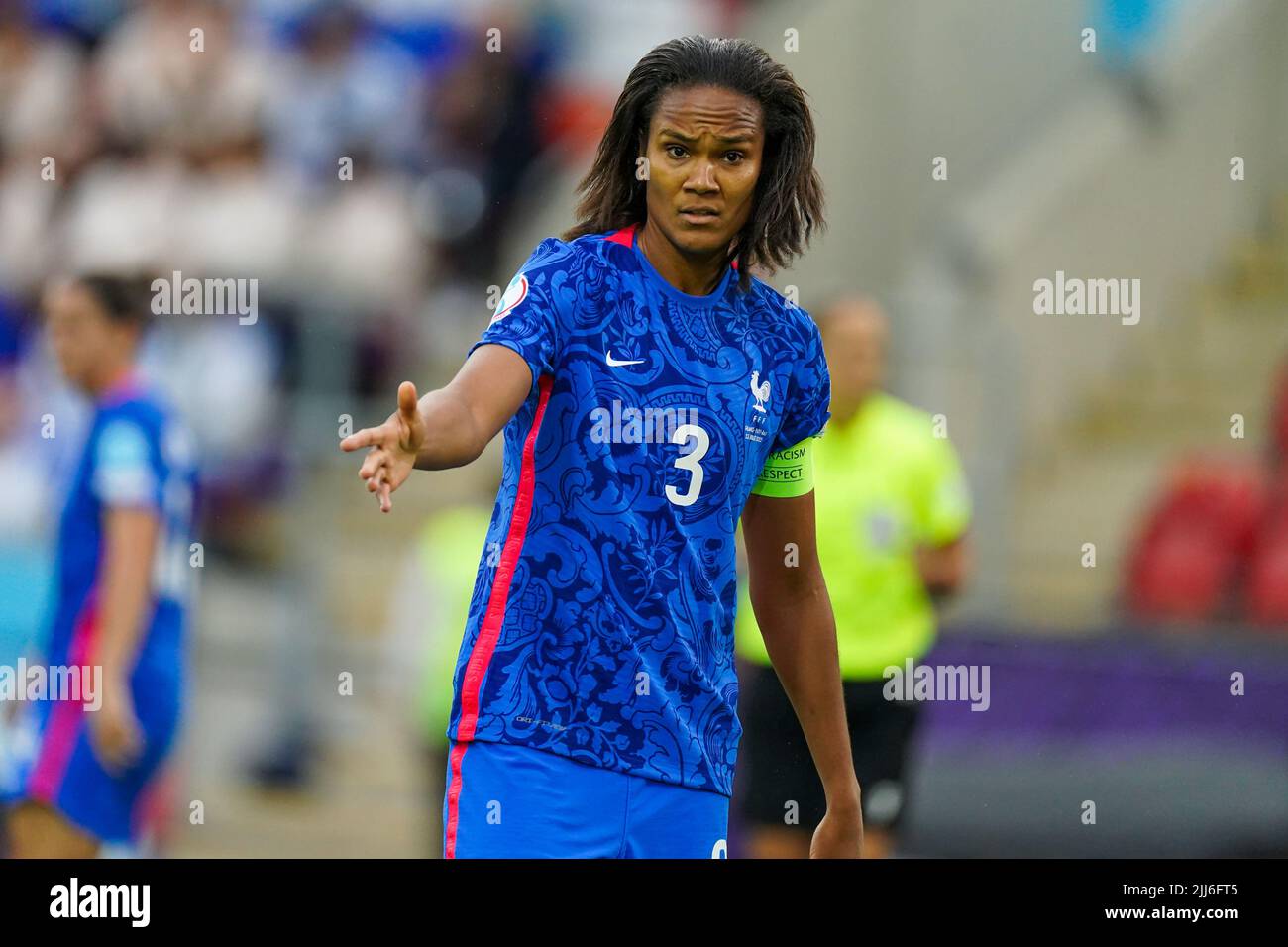 ROTHERHAM, UNITED KINGDOM - JULY 23: Stefanie van der Gragt of the Netherlands during the Quarter Final - UEFA Women's EURO 2022 match between France and Netherlands at New York Stadium on July 23, 2022 in Rotherham, United Kingdom (Photo by Joris Verwijst/Orange Pictures) Stock Photo