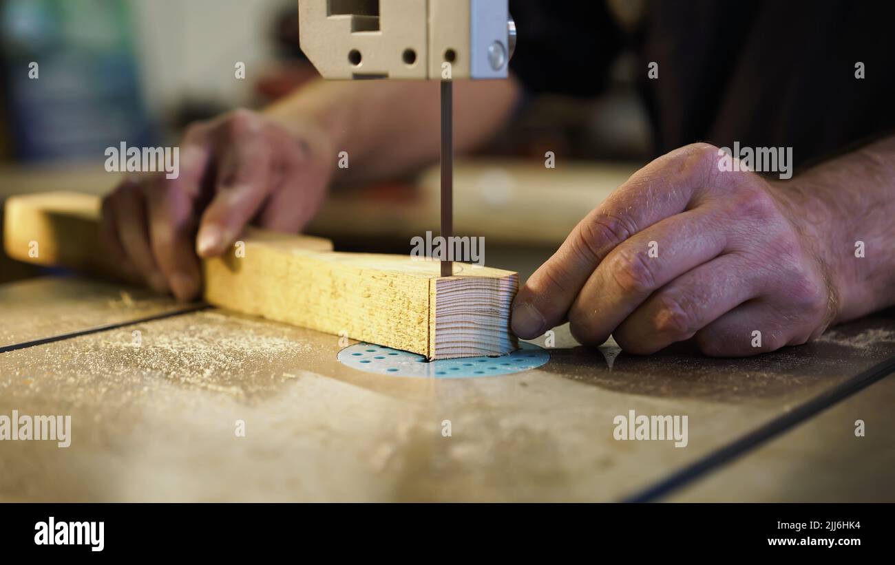 Handwork carpentry concept woodworking. Carpenter working in in