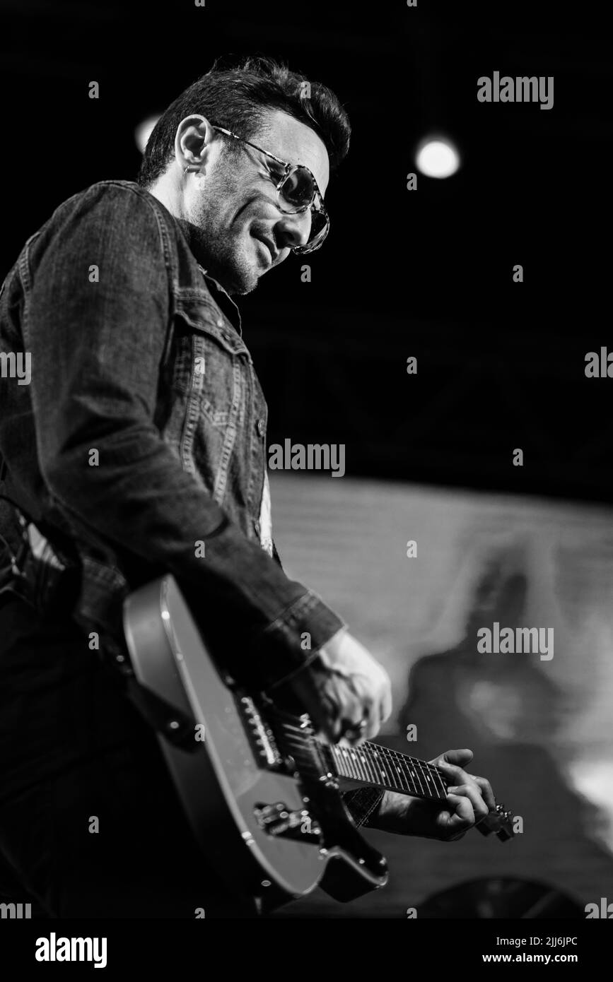 Emiliano Brancciari, No Te Va a Gustar singer and frontman performs durin a show in Corrientes, Argentina. Stock Photo