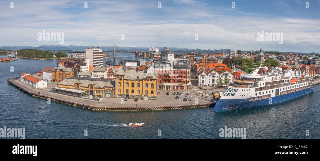 Passenger cruise ship the Ocean Explorer docked in the Norwegian city of Stavanger. Stock Photo