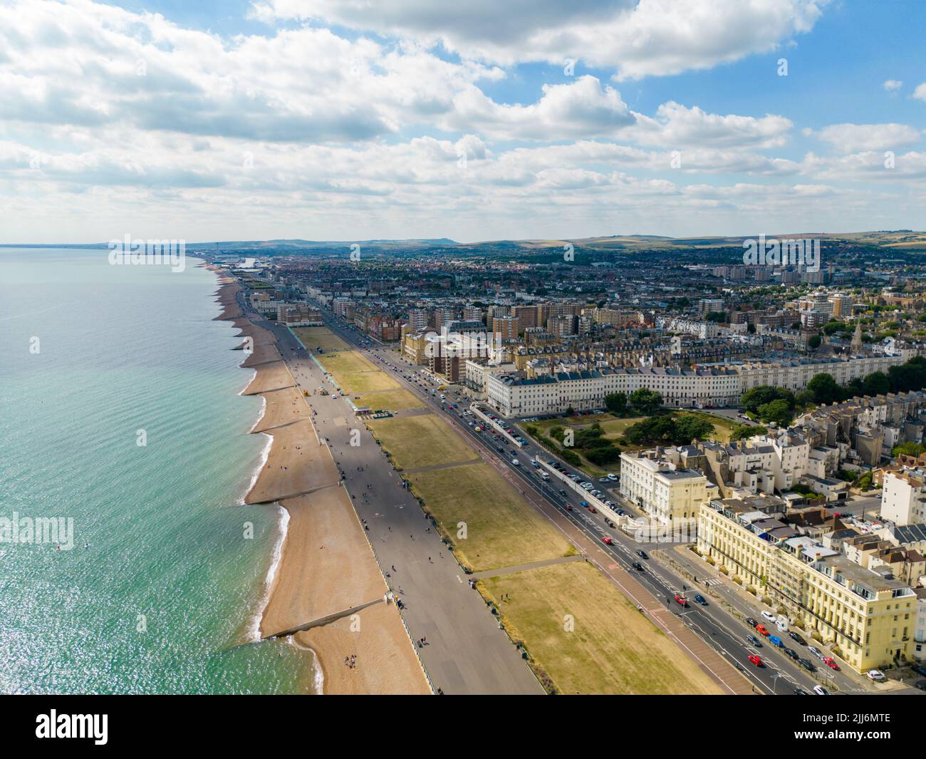 Shores of Brighton Beach UK aerial photo Stock Photo