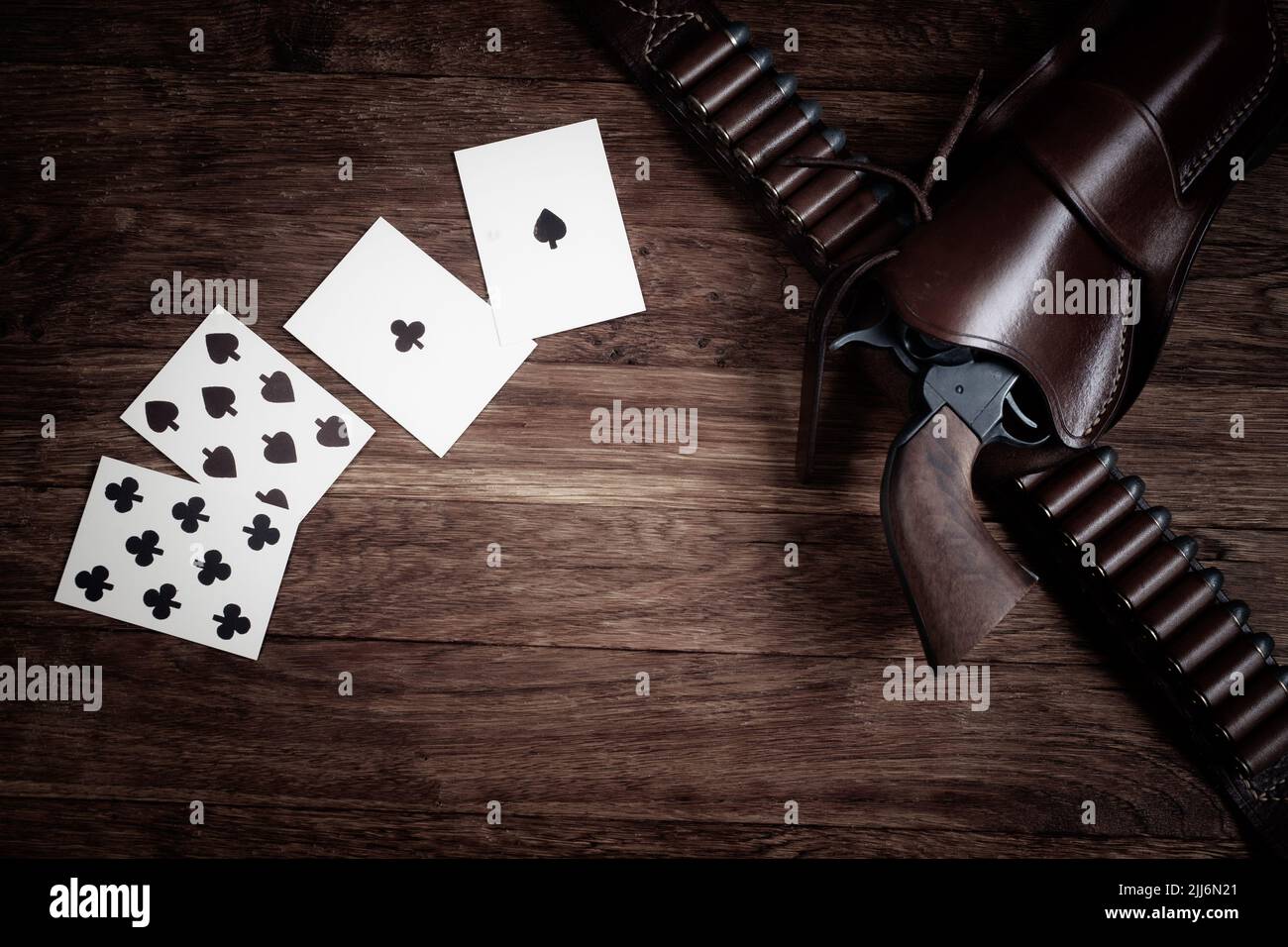 Dead man's hand. Two-pair poker hand consisting of the black aces and ...