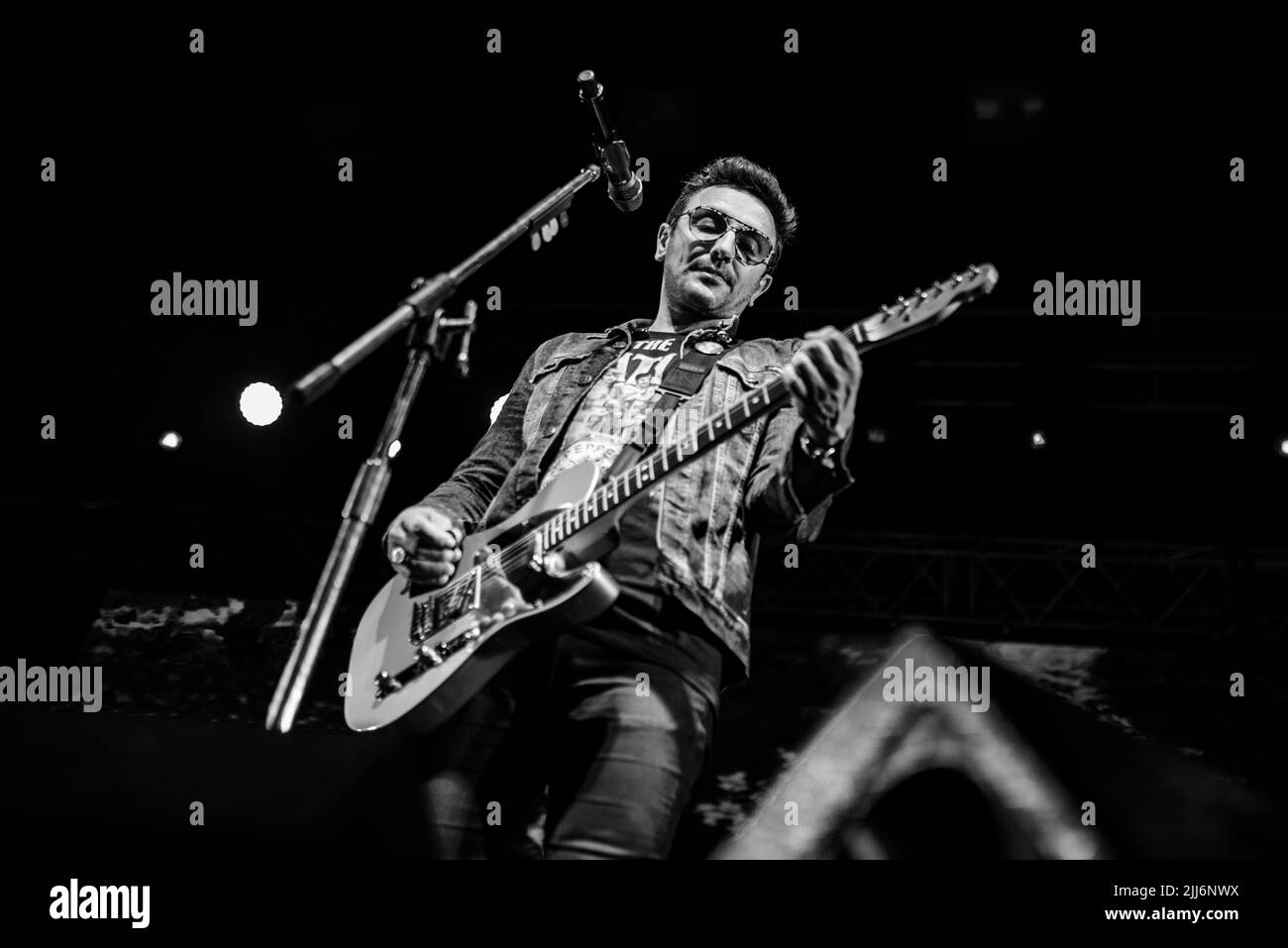 Emiliano Brancciari, No Te Va a Gustar singer and frontman performs durin a show in Corrientes, Argentina. Stock Photo