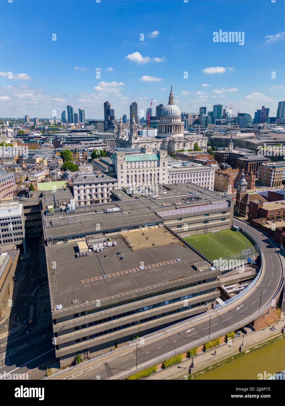 Aerial photo of a parking garage Downtown London UK Stock Photo