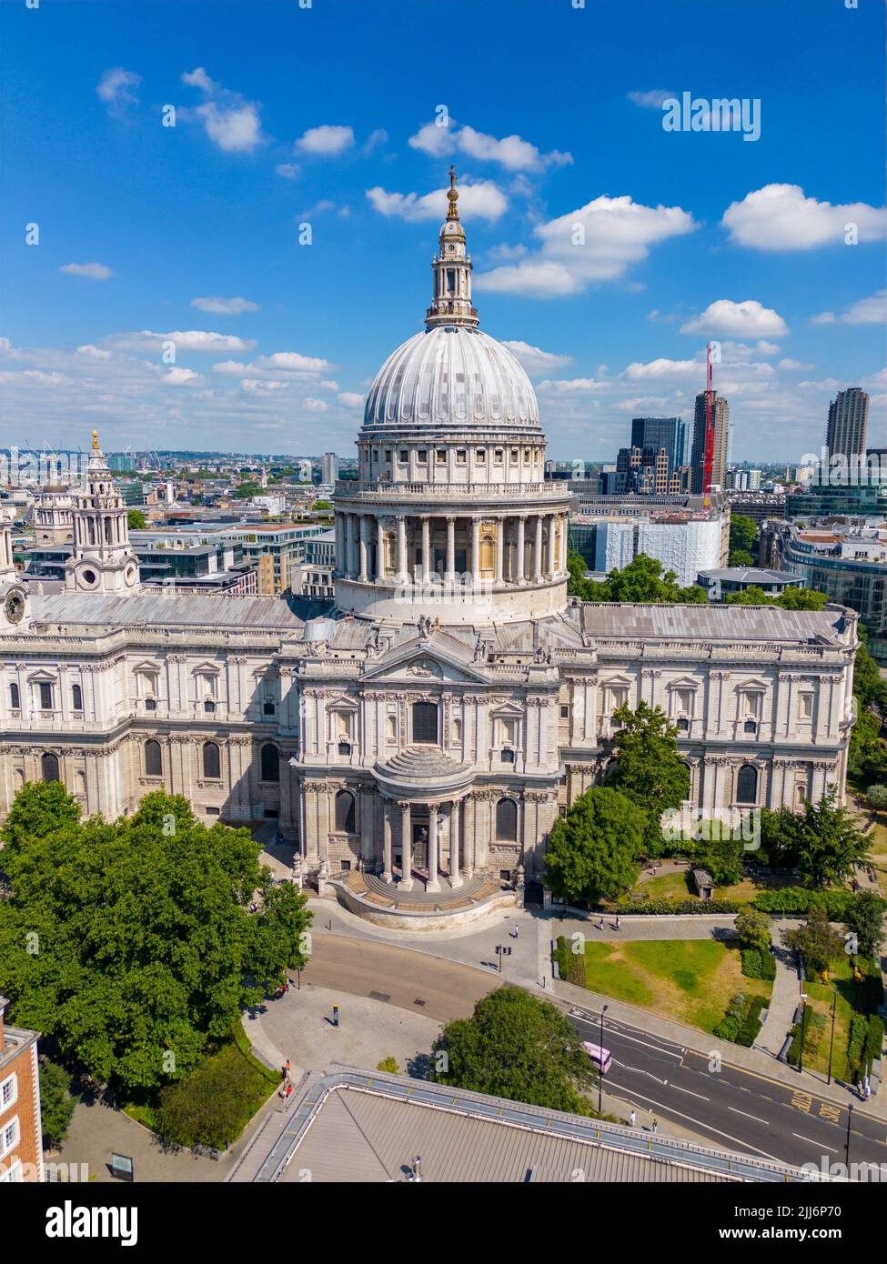 Aerial photo of the Saint Pauls Cathedral London UK Stock Photo