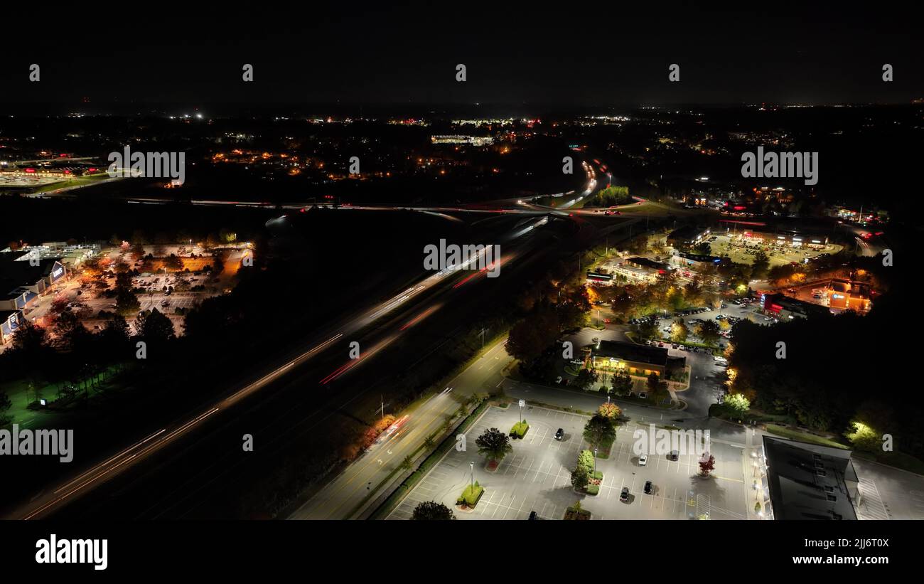 Drone shot busy highway in hi-res stock photography and images - Alamy