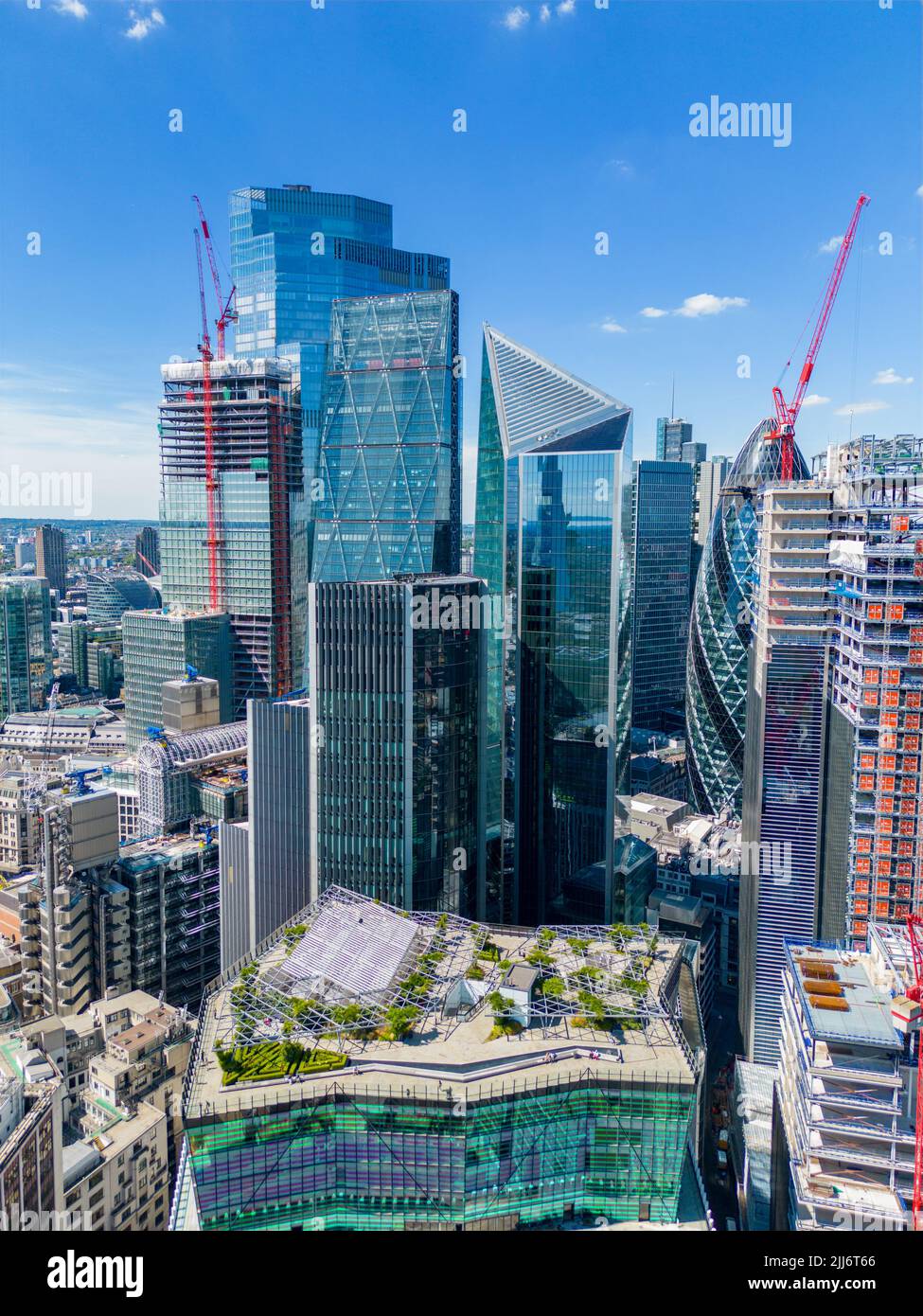 Vertical drone photo buildings of London Stock Photo