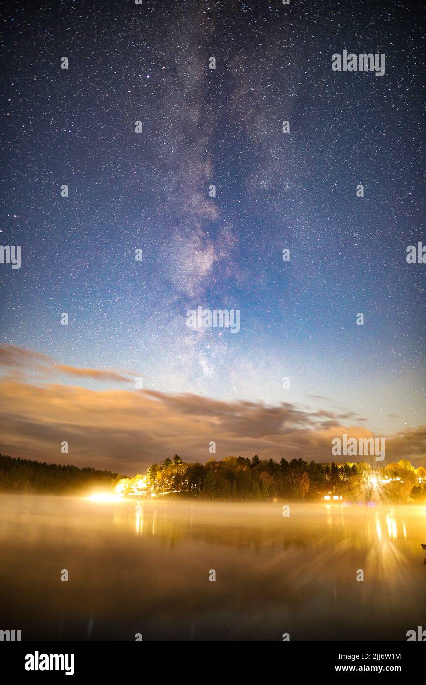 A vertical shot of the milky way in the sky over Newfoundland Stock ...