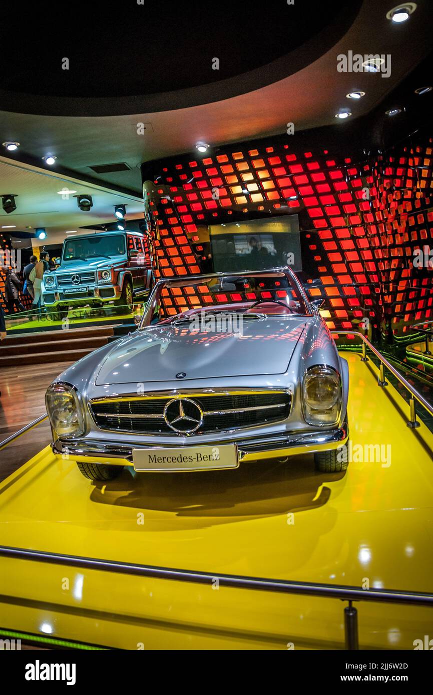 A vintage Mercedes Benz car in the museum in Paris, France Stock Photo