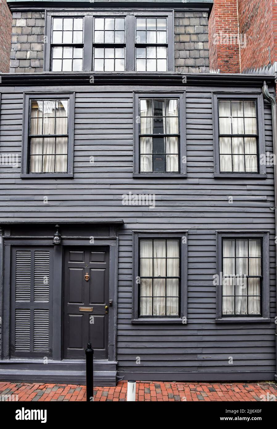 vintage and weathered windows and door in old historic building Stock ...
