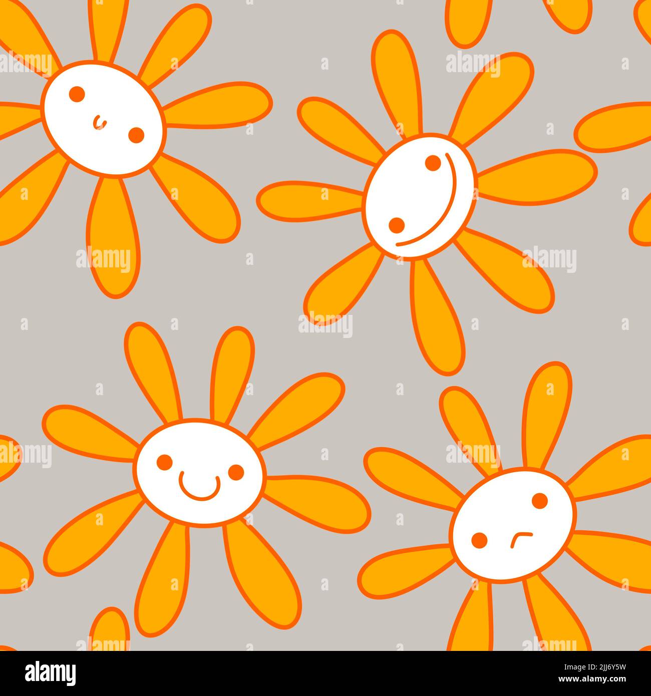 Cartoon kids floral seamless flower pattern for fabrics and wrapping ...