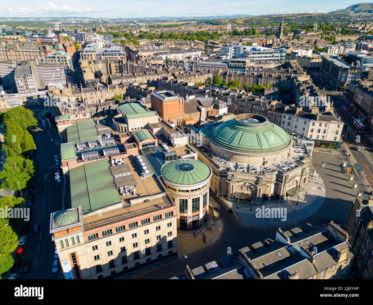 Aerial photo The Usher Hall Edinburgh Scotland UK Stock Photo