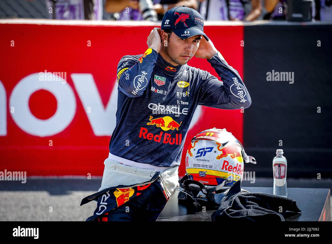 PEREZ Sergio (mex), Red Bull Racing RB18, portrait during the Formula 1 Lenovo Grand Prix de France, French Grand Prix 2022, 12th round of the 2022 FIA Formula One World Championship from July 22 to 24, 2022 on the Circuit Paul Ricard, in Le Castellet, France - Photo: Paulo Maria / Dppi/DPPI/LiveMedia Stock Photo