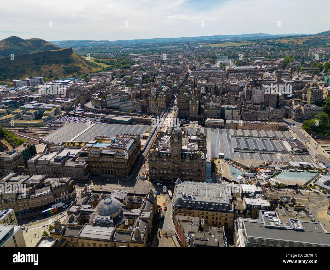 Aerial photo The Balmoral 5 star hotel Edinburgh Scotland UK Stock Photo