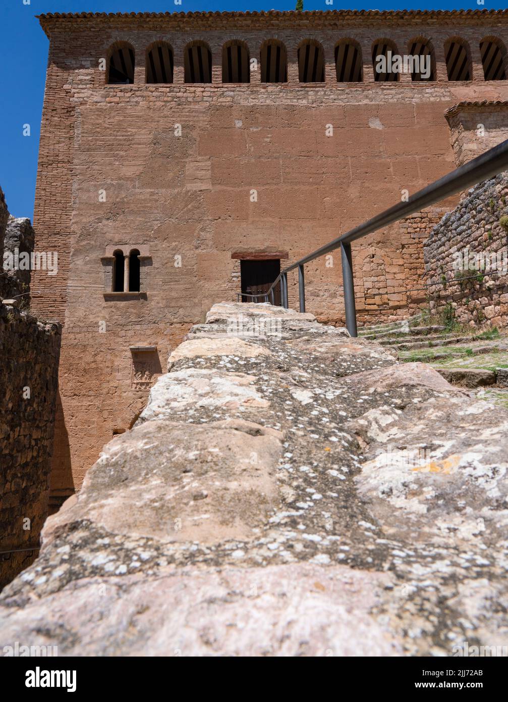 Alquezar village in Spain, a former fortress with an active church ...