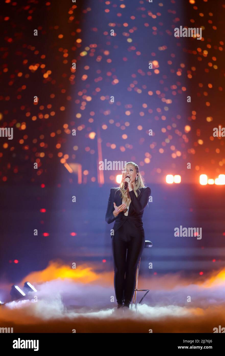 Leipzig, Germany. 23rd July, 2022. Helene Fischer sings on stage in the ...