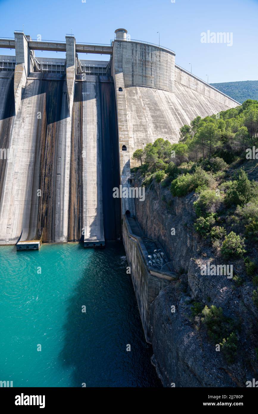 El Grado Dam, Hydro- Electricity Generation, Huesca, Spain Stock Photo