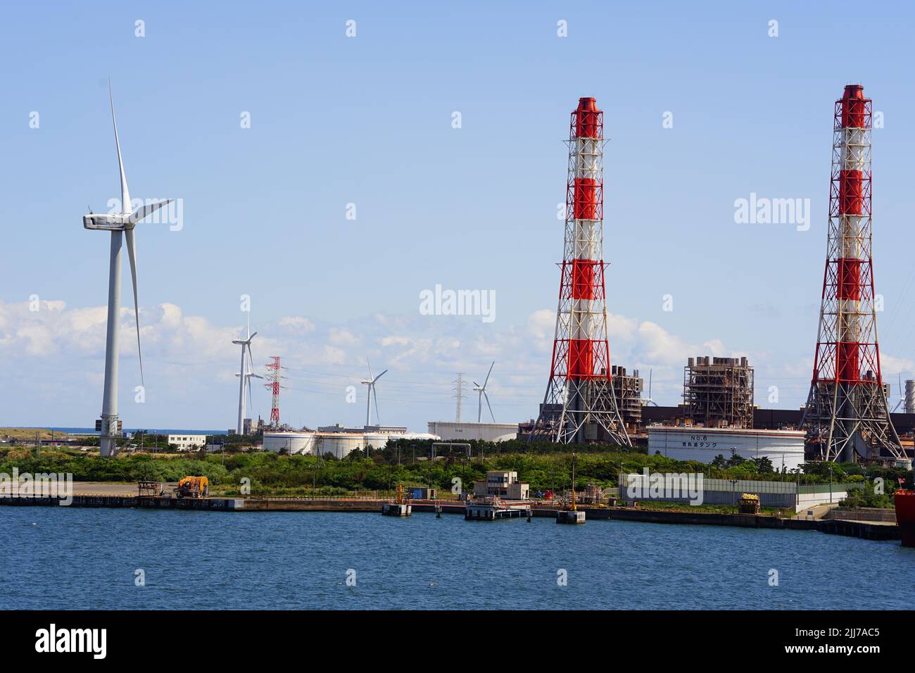 Industrial area at port of Kinuura, Japan Stock Photo