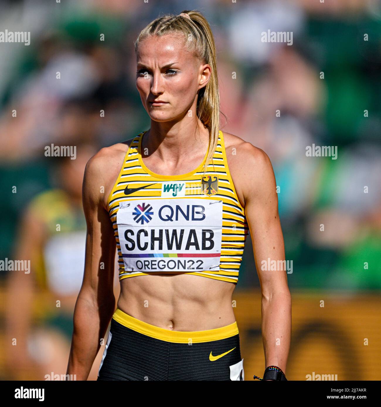 EUGENE, UNITED STATES JULY 23 Corinna Schwab of Germany competing on