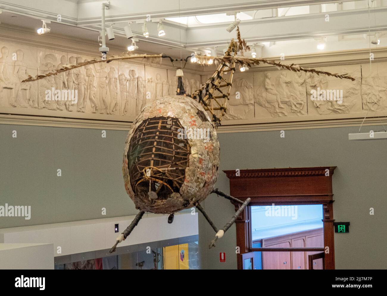 Wicker helicopter on display in Boola Bardip WA Museum Stock Photo