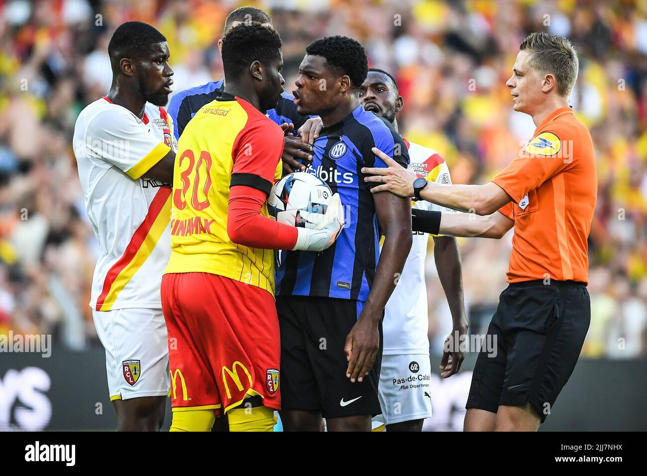 July 23, 2022, Rome, France Brice SAMBA of Lens and Denzel DUMFRIES of