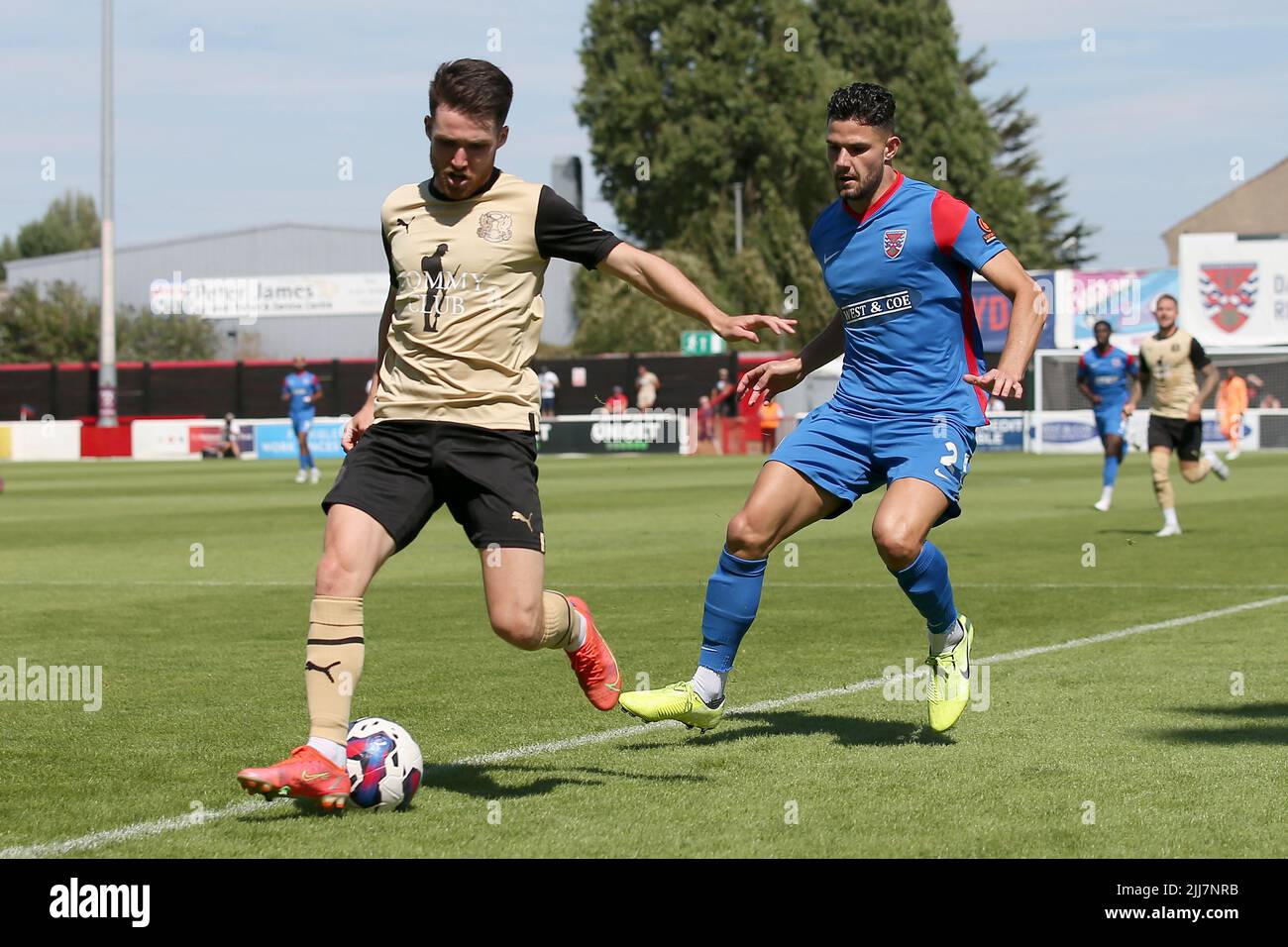 Paul Smyth of Orient and Nikola Tavares of Dagenham during Dagenham